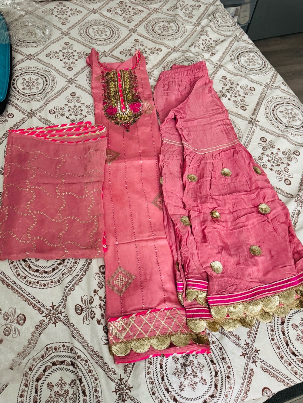 Women's Pink Embroidered Formal Salwar Kameez Set